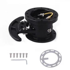Black Flip Up Steering Wheel Hub Quick Release Hub Kit Removable Adapter
