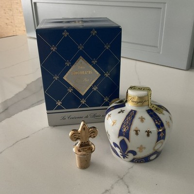 Limoges Armagnac Sempe La Couronne De Louis XIV Porcelain Decanter NIB Empty