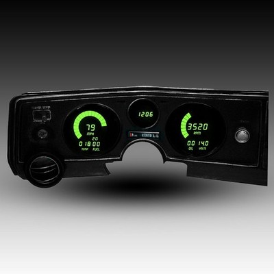 Intellitronix Green LED Digital Gauge Cluster Set For 69 Chevy Chevelle