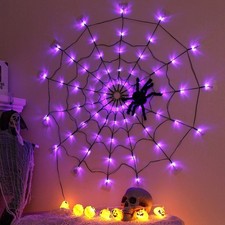 Light Up Lighted Spider Web - Halloween Spider Web Lights Giant Hall AN