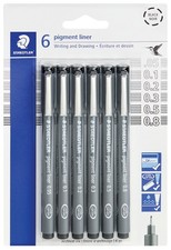 Staedtler 6pc Pigment Liner -Black