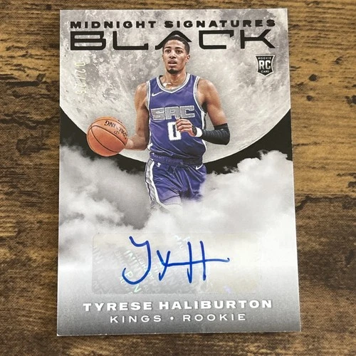 2020-21 Panini Black Tyrese Haliburton Rookie Auto Midnight Signatures /25