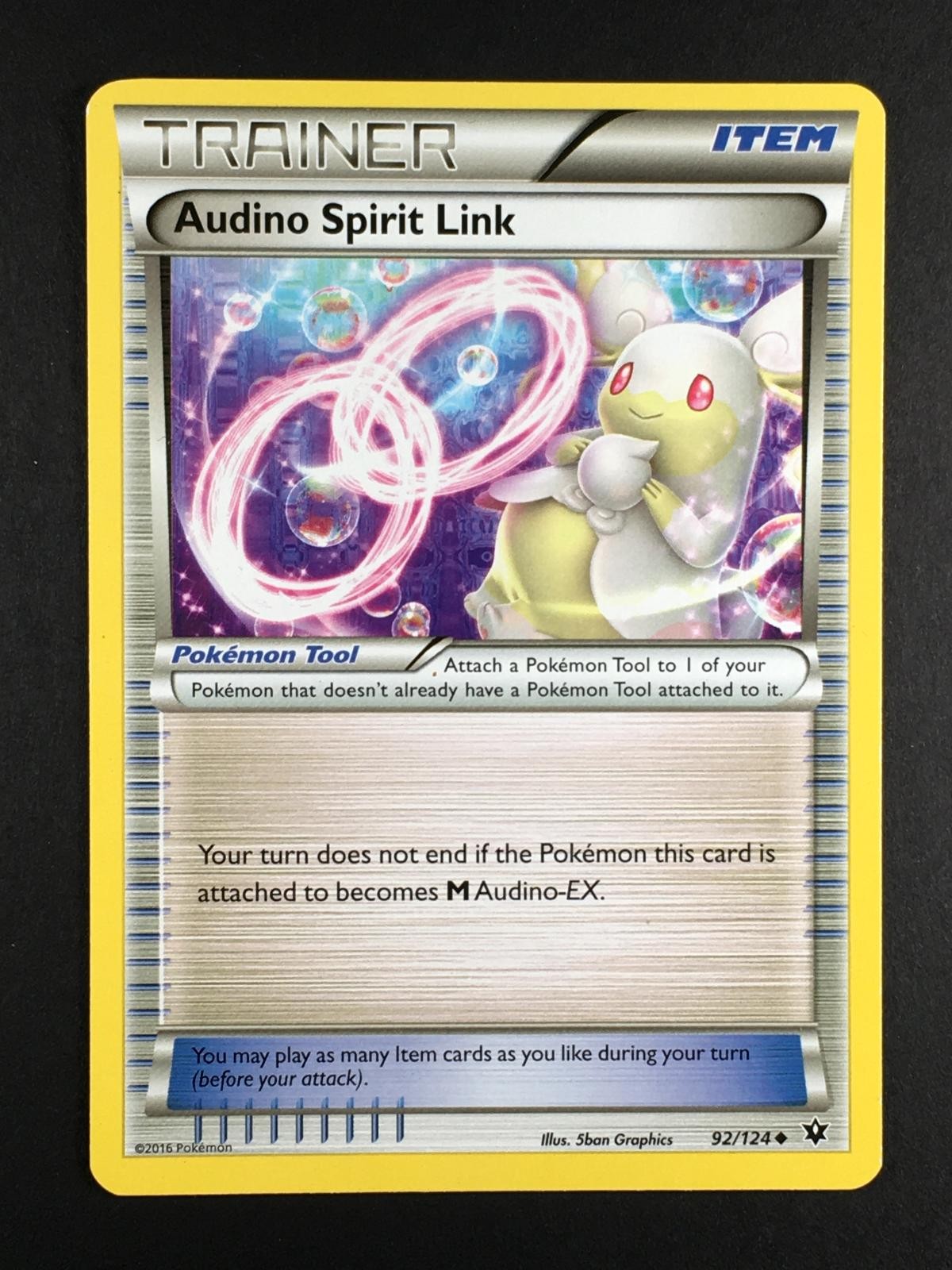 Pokemon TCG Audino Spirit Link 92/124 Fates Collide Regular Uncommon LP