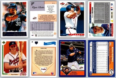 Ryan Klesko 4 Card Lot - Rookie RC Atlanta Braves San Diego Padres SF Giants 