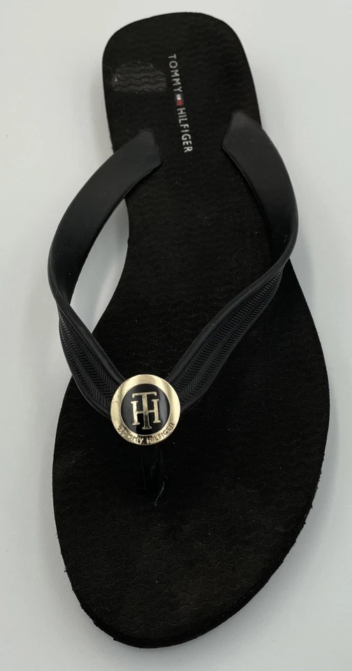 Sandalias de Tanga Mujer TOMMY HILFIGER NEGRAS Chanclas - Talla 9/10 Foto 4 de 4