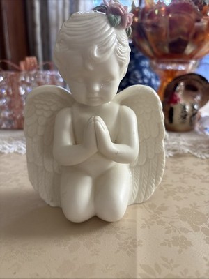 Mud Pie USA Vintage Porcelain Praying Cherub Angel Child Figure 6-inch