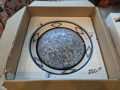 Mosaic Chandelier Blue Glass by Spendor Lighting, Thick Quality- 24'' To 36''- NEW