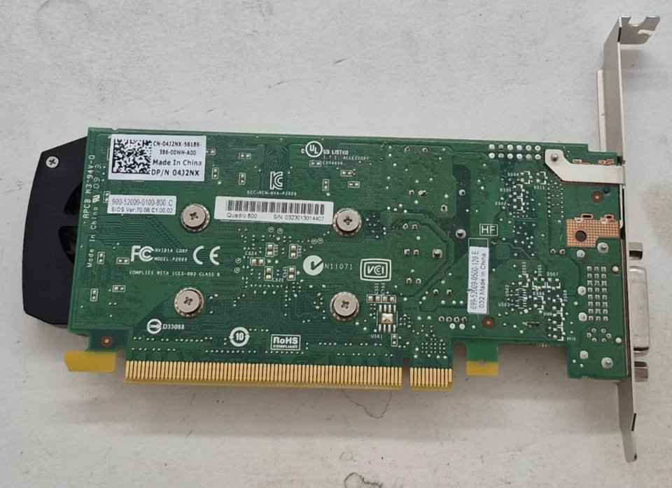 NVIDIA Quadro 600 1GB Video Graphics Card - Image 4 of 4