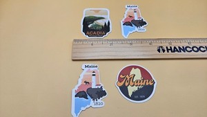 4 Each ~ Maine / Acadia Nat. Park Stickers - Use on Toolbox, Laptop, Car, etc.