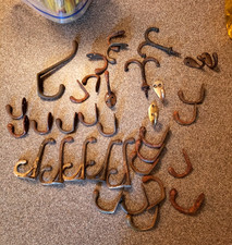 Large Job Lot Reclaimed Coat Hat Hooks Brass Steel Victorian Vintage Antique