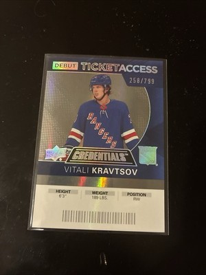 2021-22 Upper Deck Credentials #129 Vitali Kravtsov Debut Ticket Access /799 RC