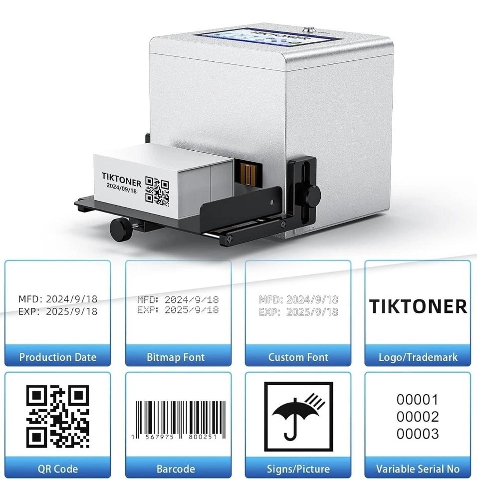 Inkjet Coding Machine, Batch Code Printer with 7-inch Touch Screen 42ml QuickDry - Image 2 of 4