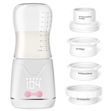 Portable Bottle Warmer, w-maxa Fast Baby Bottle Warmer for Travel with Glass Bot