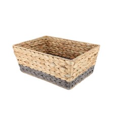 Water Hyacinth Woven Storage Basket,Hand-woven Rattan Home Storage Basket,Mis...