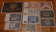 1919-1948 Poland 10 Note Lot 5000 Zlotych Marek+ Polish Banknote Currency Money