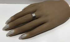 Vintage 925 Sterling Silver Hammered 7.5mm Wide Band Ring Size 8.25