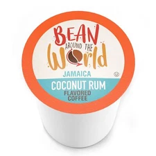 Bean Around The World Coconut Rum Flavored Coffee Pods,Keurig compatible, 40 CT