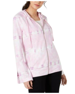 Ideology Damen bedruckt Glockenärmel Hoodie rosa Größe M - UVP £45,99