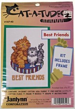 Cat A Tudes Stitch Kit Janlynn