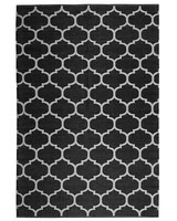 Moderner Handgewebter Teppich In Schwarz-Weiß Marokkanisches Muster 140 X 200 Cm