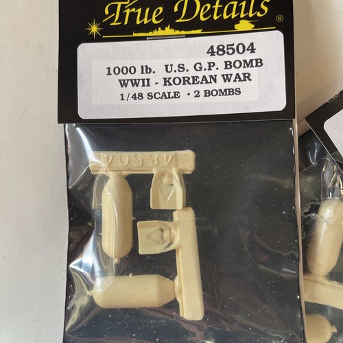 1/48 True Details 48504 U.S. G.P. Bomb WWII Korean War 1000 Made in USA 2 packs - Picture 5 of 12