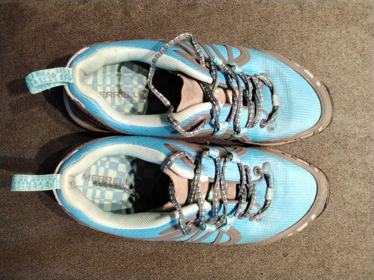 Merrell Womens Sea Shore Blue Grey Hiking Athletic Shoes Size 7 J57258