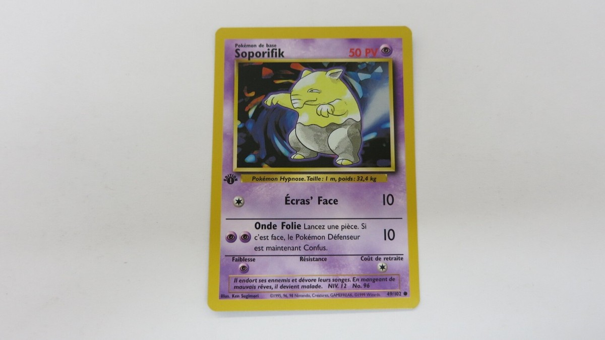 DROWZEE FRENCH SOPORIFIK 1ST EDITION 1999 POKEMON 49/102 COMMON