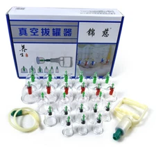 24 Cups Vacuum Cupping Chinese Medical Suction Body Massage Health Care Massager