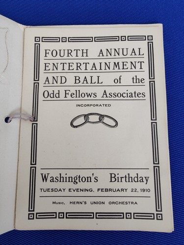 1910 Washington's Birthday 4th Annual Entertainment & Ball ~ Odd Fellows Associate - Foto 4 di 9