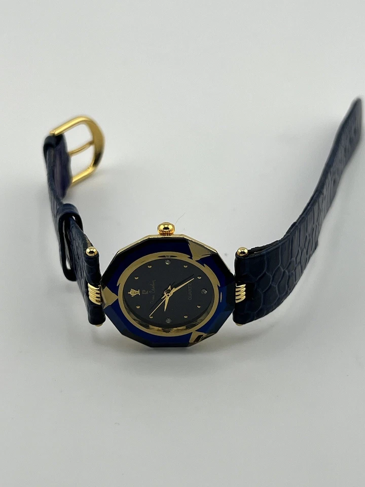Vintage Pierre Cardin Watch Women, Faceted Dial, Leather Band New Battery - Image 4 of 4