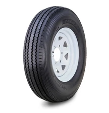 ZEEMAX Trailer Tire on Rim ST205/90D15 10-Ply E 118K 6 Lug x 5.5" White Spoke