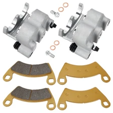 Front Left Right Brake Calipers & Pads for Polaris Ranger Crew XP 900 / XP 1000