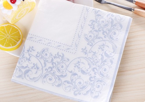 4 Paper Napkins for Decoupage / Tea Parties - Light Blue Stencil - Picture 4 of 4