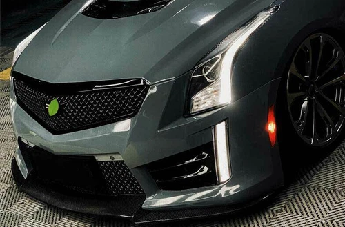 Parrilla de malla de parachoques superior delantero pintura negra para Cadillac ATS-V 2013~2019 - Imagen 10 de 14