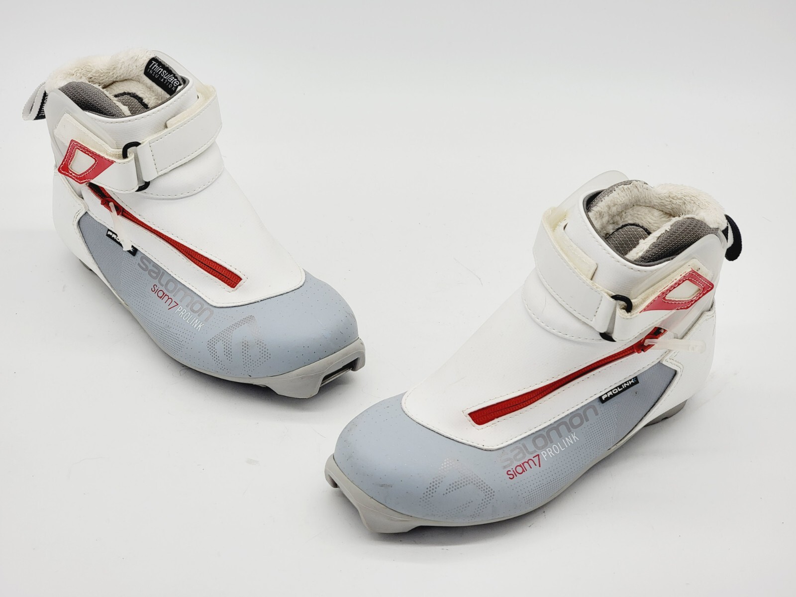 Stivali da sci mid top Salomon Siam 7 Prolink bianchi grigi taglia 5 UK 38 EU 6 US