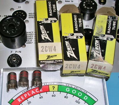 TUBES 3 new 2CW4 Nuvistor Zenith tube NOS NIB USA each tested strong