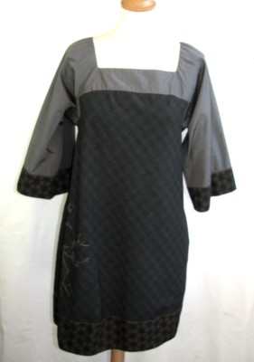 Robe Courte Cop Copine Grise Taille 40 – Laine Et Viscose, Encolure Carrée