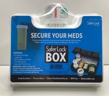 Safer Lock Box Keep Your Meds Safe w/ 4 Digit Combination Locking Cap NEW Sealed