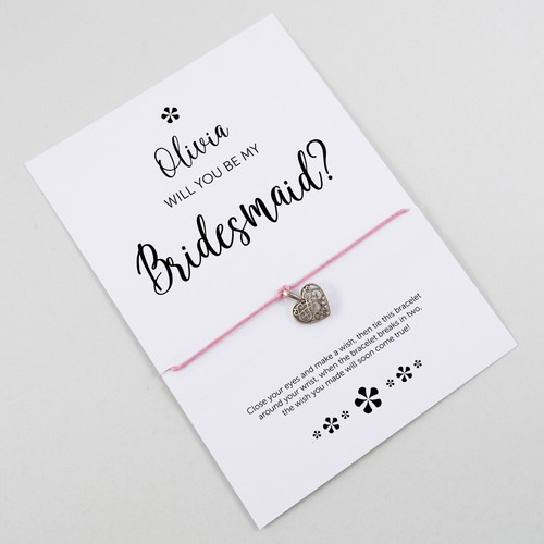 Will You be my BRIDESMAID Wish Bracelet | PERSONALISED Proposal Gift Flower Girl - Picture 17 of 36