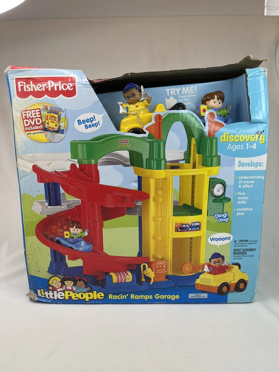 Fisher Price 2007 Little People Racin Ramps Car Garage Playset Box