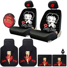 Betty Boop Timeless Car Accessories Front Seat Embroidered Headrest Covers Set Betty Boop Timeless Car Accessories Front Seat Embroidered Headrest Covers Set
