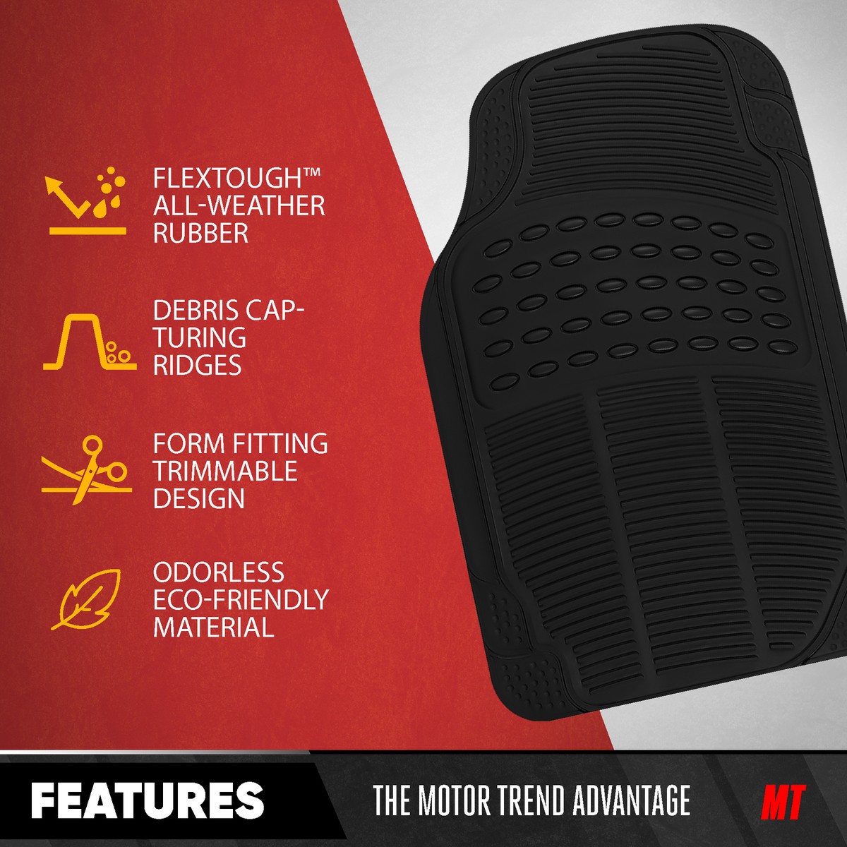 Armor All 2 Piece All-Weather Rubber Truck Floor Mats Black, 78830WDC