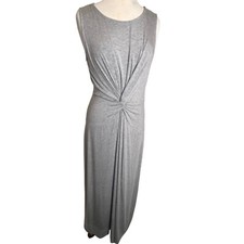 T Tahari front twist crewneck women’s sleeveless maxi gray medium sleeveless A s