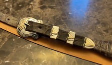 James Reid 14k gold 925 sterling belt buckle set Baroque   