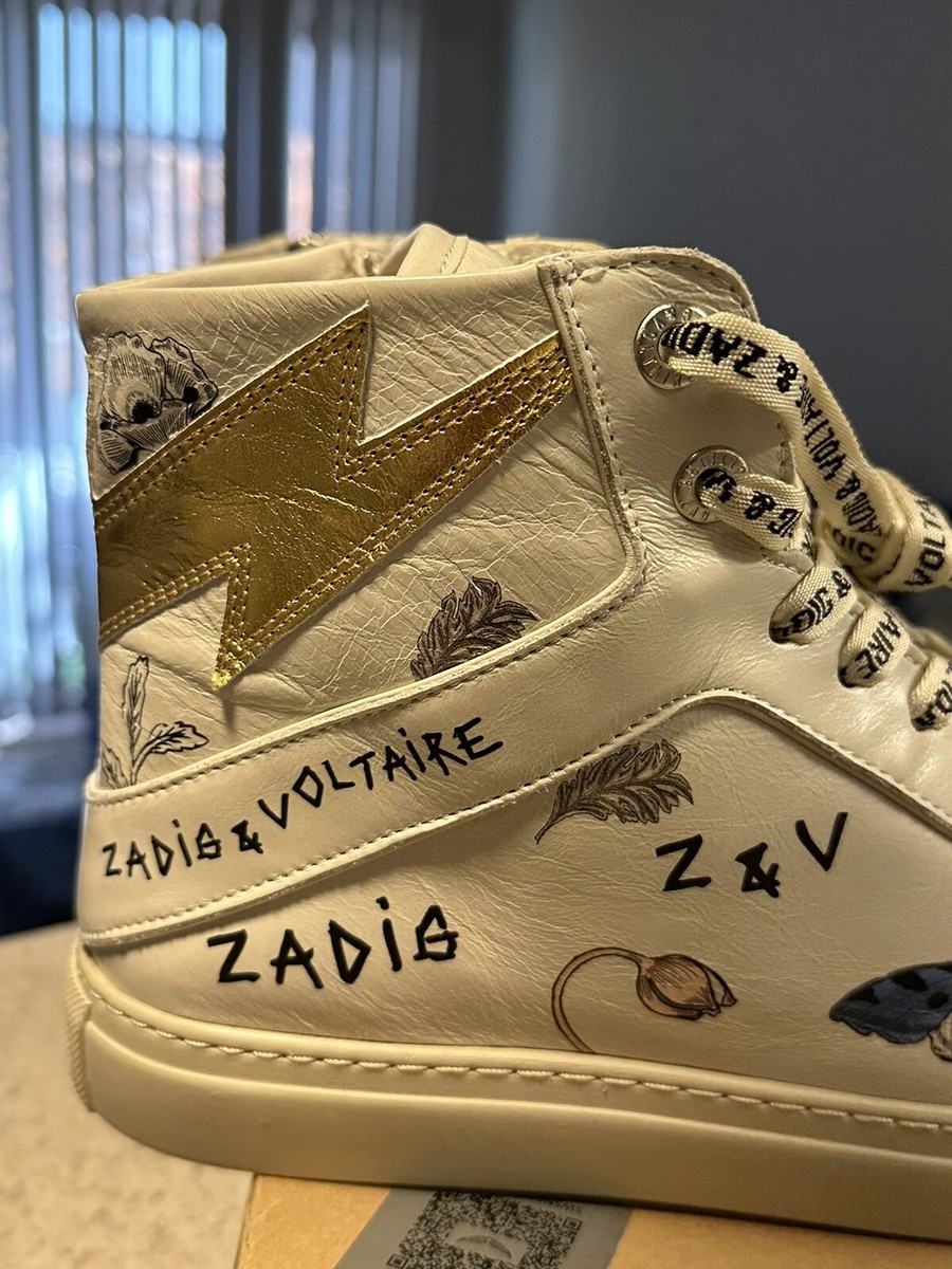 Zadig & Voltaire Flash British Lace Up High Top Sneakers. FR Zadig & Voltaire Flash British Lace Up High Top Sneakers. FR