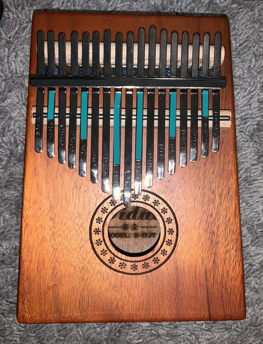Kalimba 17 Key Diduo Model S 17JY Wooden Floral Velvet Bag