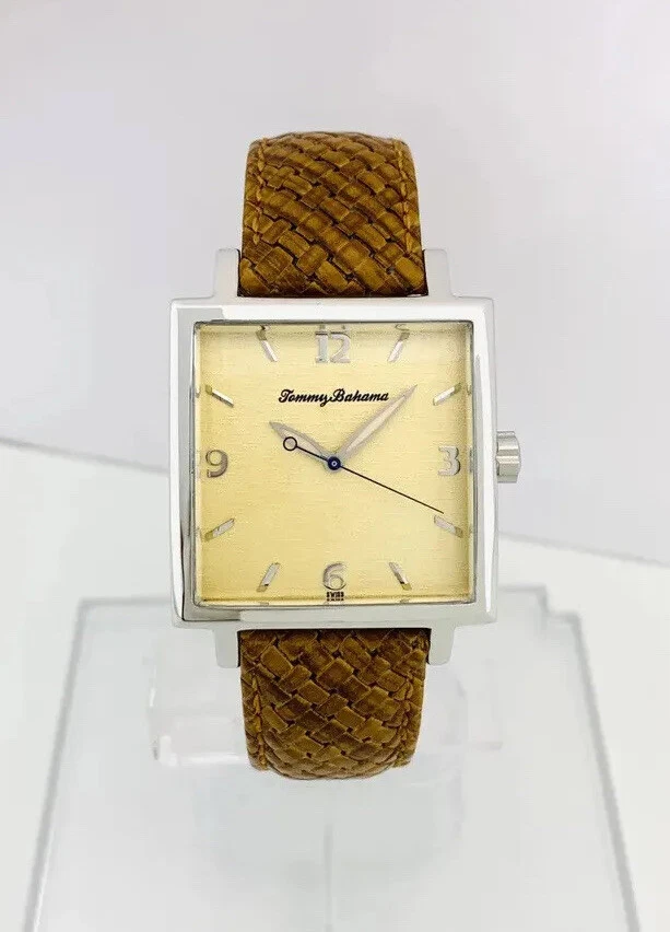 Tommy Bahama TB1000 Men s Square Shape Pineapple Dial Amber Brown