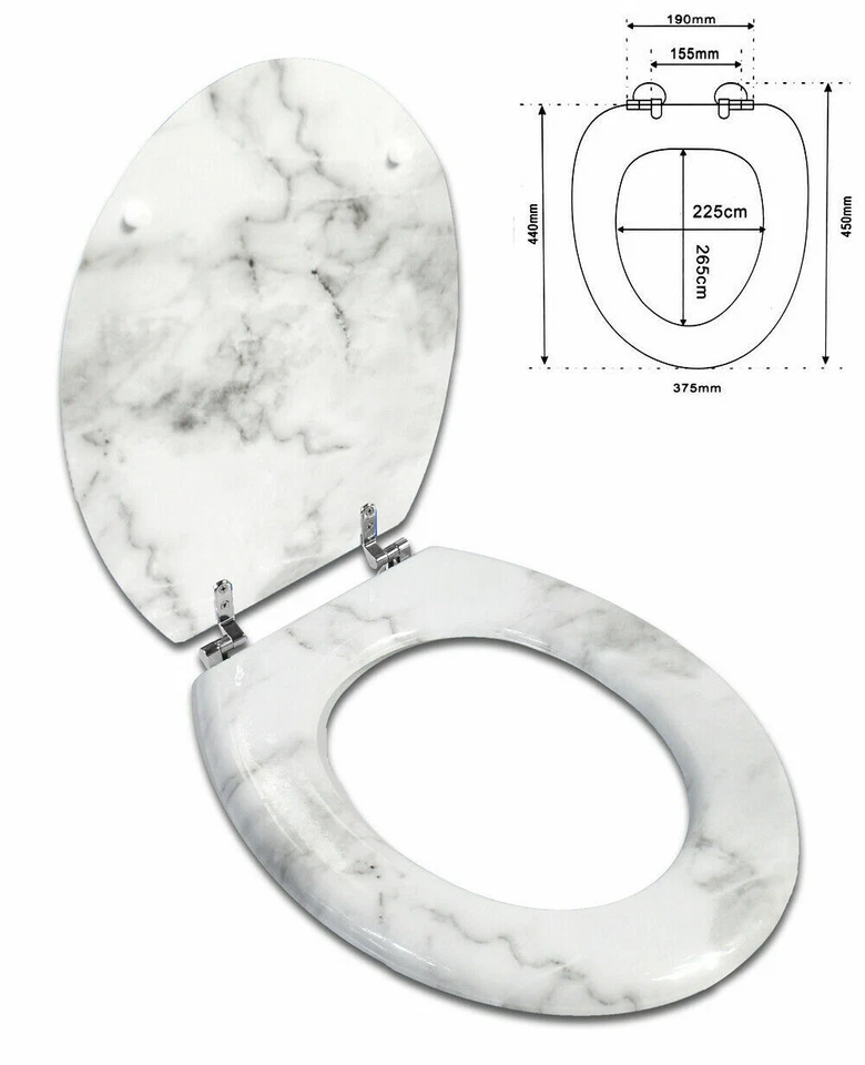 COPRIWATER UNIVERSALE CON STAMPA LEGNO MDF RESISTENTE CERNIERE ACCIAIO WC BAGNO - Immagine 2 di 4