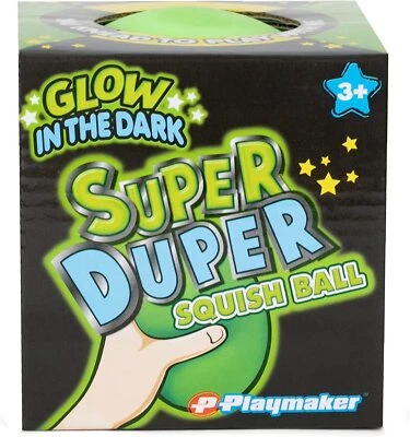 MASTER TOYS & NOVELTIES Master Toy Novelties Super Duper 4" Thermoplastic Resin Squish Ball Glow In Dark