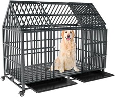 54 Inch Heavy Duty Dog Crate Indestructible Extra Large Dog Cage Kennel, XXL